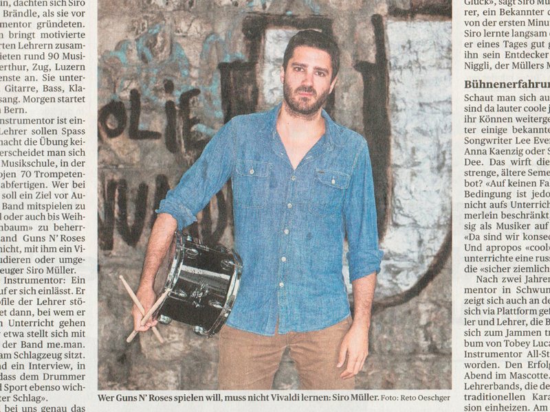 Instrumentor im Tagesanzeiger: «Die coole Musikschule»