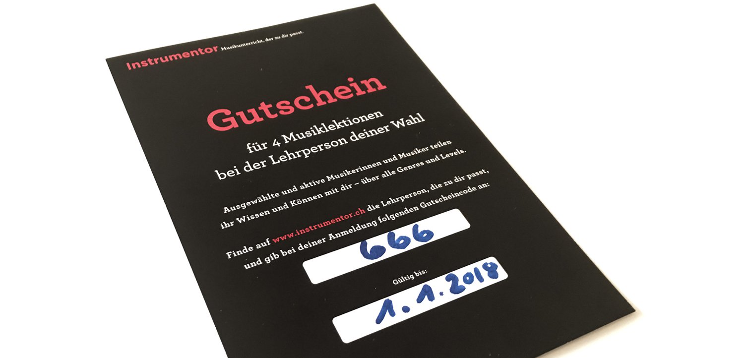 Gutschein in Papierform